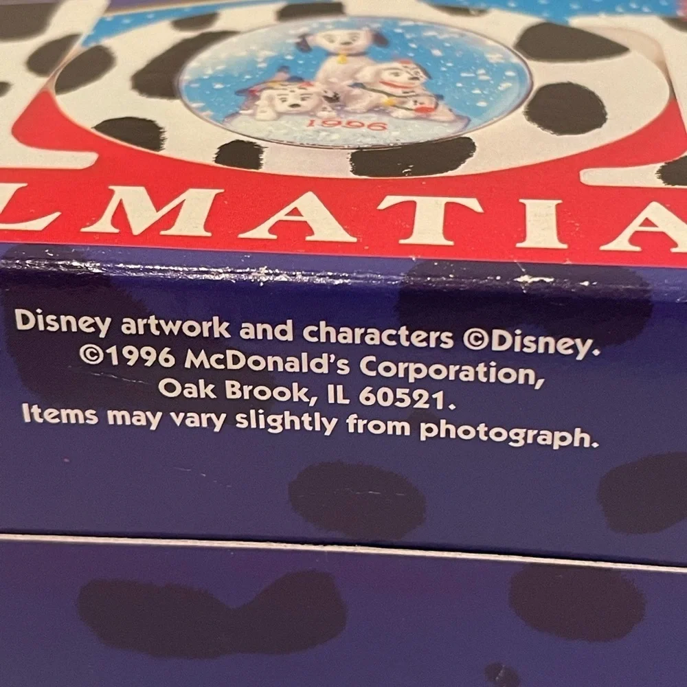 1996 McDonalds Vintage Dalmatians Snow Globe Ornament Collect Novelty Decoration